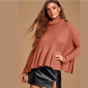 Free People Layer Cake Rose Ribbed Knit Sweater